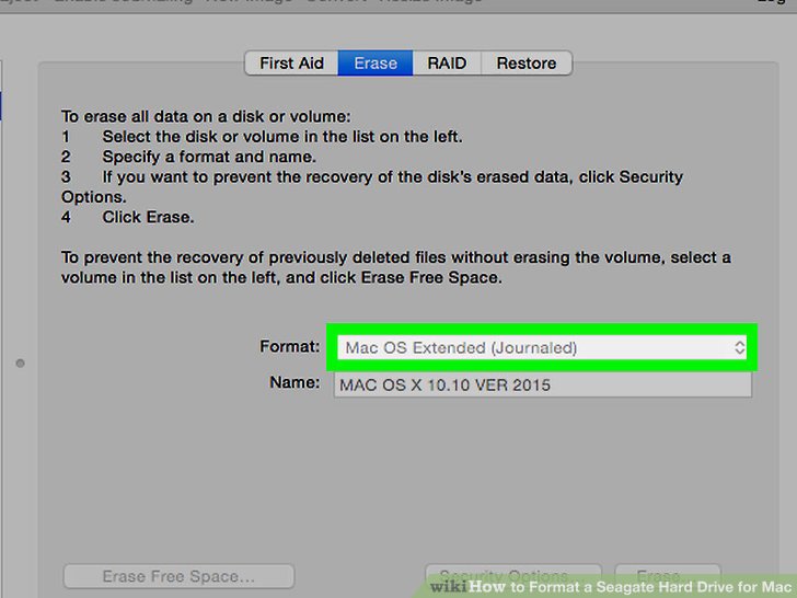 How to format seagate hard drive for mac